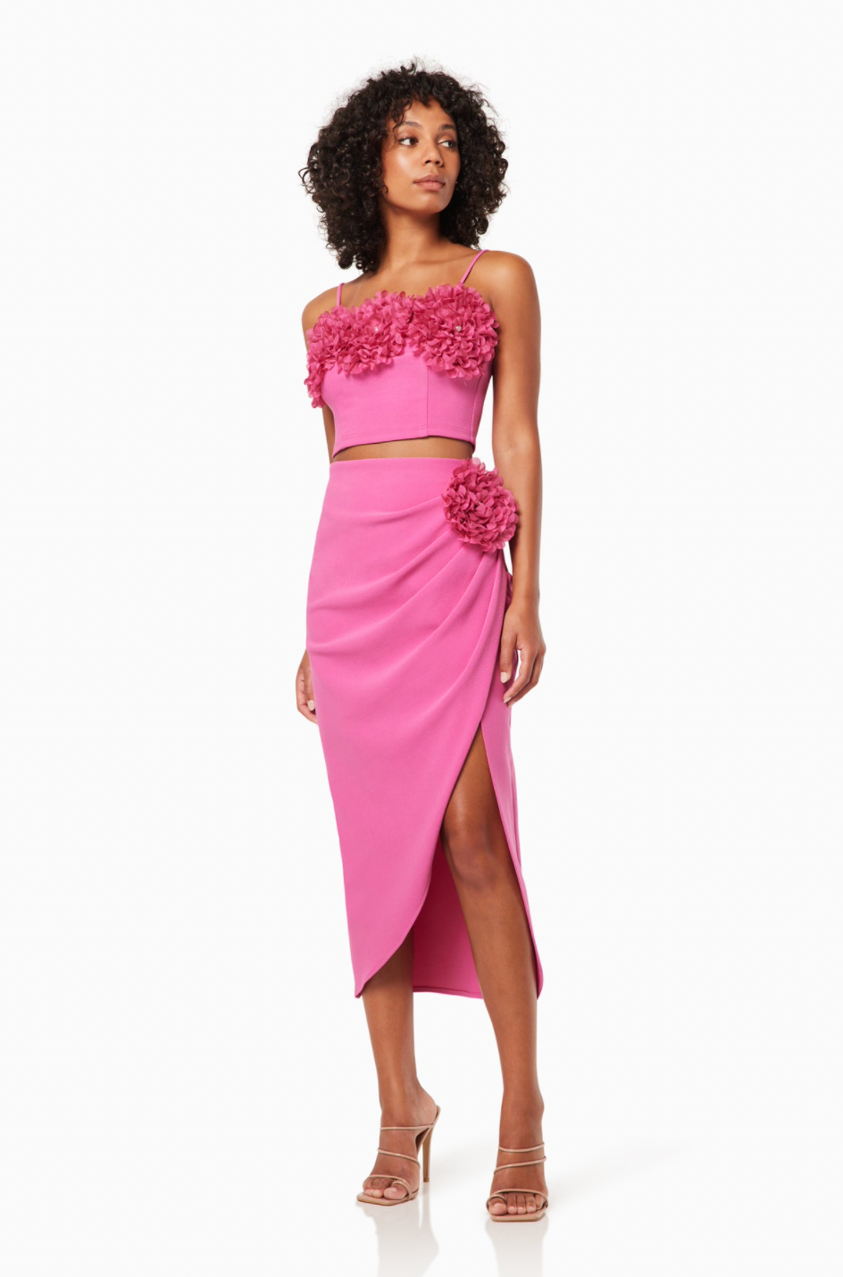 NIKA Floral Side Slit Midi Two Piece – VAUDDEN
